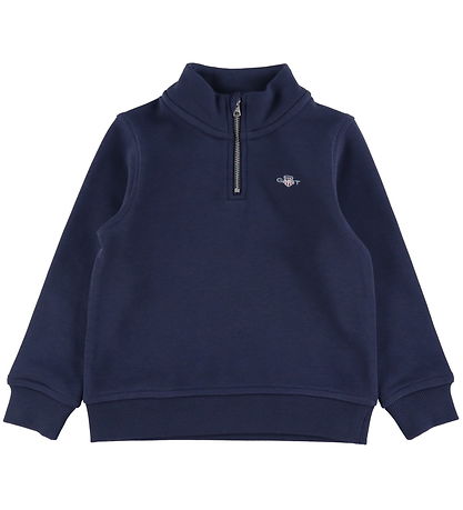 GANT Sweatshirt - Shield Half Zip - Evening Blue GANT Sweatshirt - Shield Half Zip - Evening Blue
