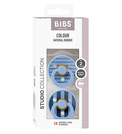 BIBS Colour Sutter - 2-Pak - Str. 2 - Rund - Sky Blue/Steel Blue BIBS Colour Sutter - 2-Pak - Str. 2 - Rund - Sky Blue/Steel Blue