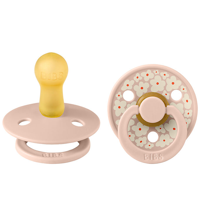 BIBS Studio Colour Rund Sut Naturgummi 2-pak Str. 2 - Jasmine/Blush