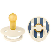 BIBS Colour Sutter - 2-pak - Str. 2 - Rund - Ivory/Steel Blue BIBS Colour Sutter - 2-pak - Str. 2 - Rund - Ivory/Steel Blue