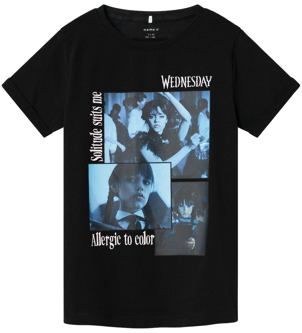 Name It T-Shirt - Noos - NkfJax Wednesday - Schwarz - Name It - 9-10 Jahre (134-140) - T-Shirts