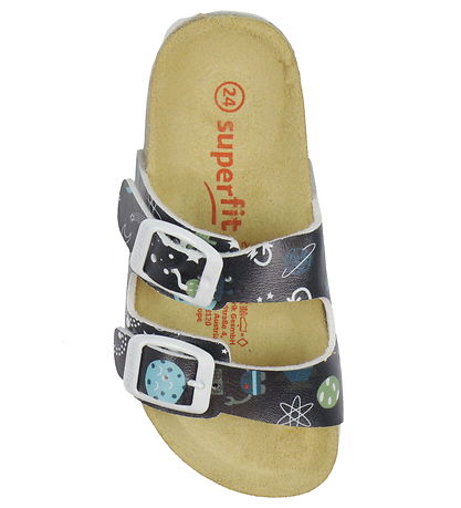 Superfit Sandaler - Fussbettpantoffel - Navy m. Rumtema