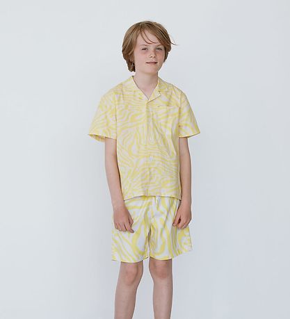 Mads Nørgaard Shorts - Sea Print Sandrino - Lemon Zest/Birch AOP