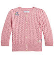 Polo Ralph Lauren Cardigan - Strik - Tickled Pink m. Blomster Polo Ralph Lauren Cardigan - Strik - Tickled Pink m. Blomster