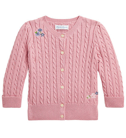 Polo Ralph Lauren Cardigan - Strik - Tickled Pink m. Blomster