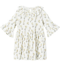 Lil' Atelier Kjole - Rib - NmfGavo - Coconut Milk/Yellow Flower Lil' Atelier Kjole - Rib - NmfGavo - Coconut Milk/Yellow Flower