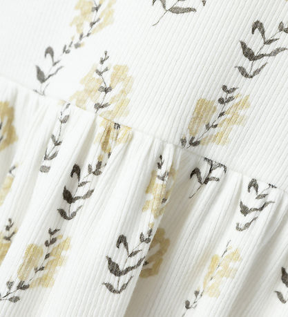 Lil' Atelier Kjole - Rib - NmfGavo - Coconut Milk/Yellow Flower