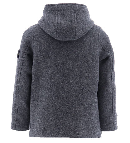 Stone Island Frakke - Uld - Mørkegråmeleret Stone Island Frakke - Uld - Mørkegråmeleret