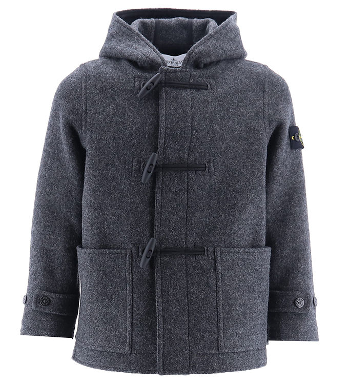 Stone Island Frakke - Uld - Mørkegråmeleret