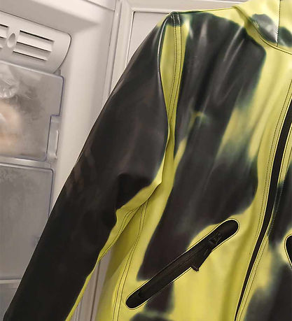 Stone Island Dunjakke m. PU - Farveskift - Lemon/Navy