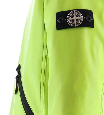 Stone Island Dunjakke m. PU - Farveskift - Lemon/Navy