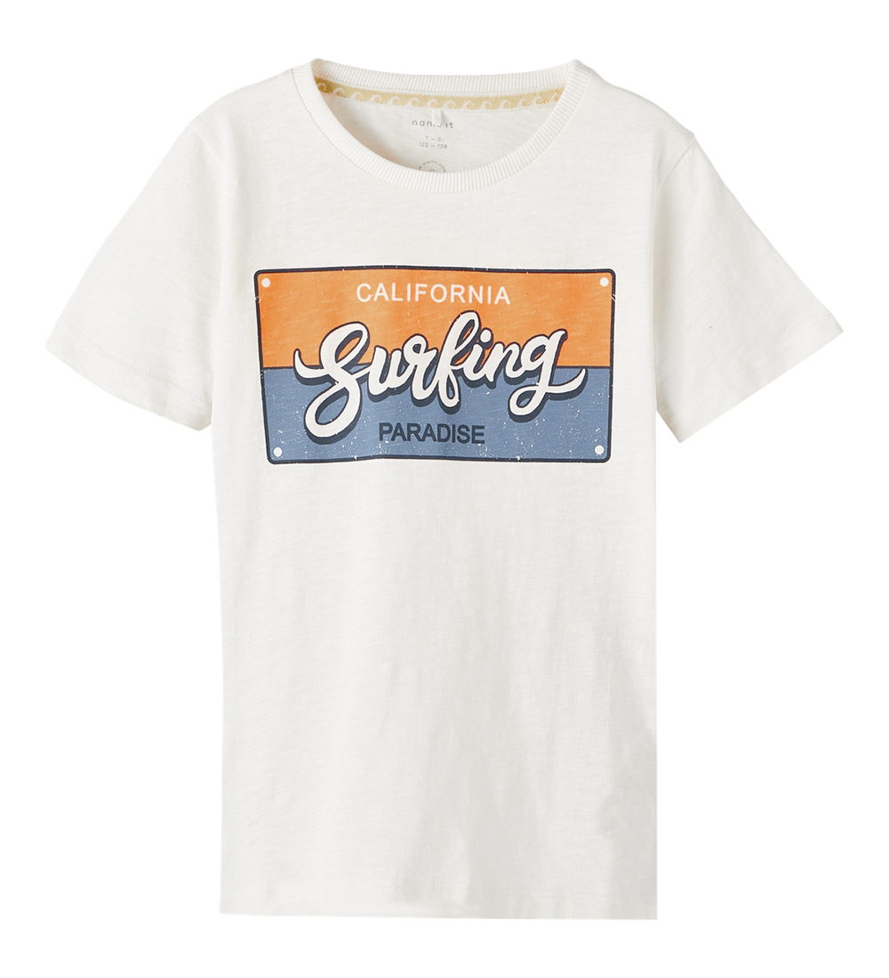 Name It T-Shirt - NkmPfholiday - Bright White - Name It - 7-8 Jahre (122-128) - T-Shirts