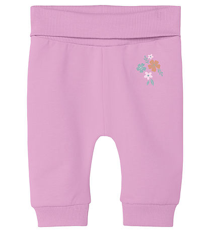 Name It Sweatpants - NbfVrillie - Pastel Lavender/Flowers Name It Sweatpants - NbfVrillie - Pastel Lavender/Flowers
