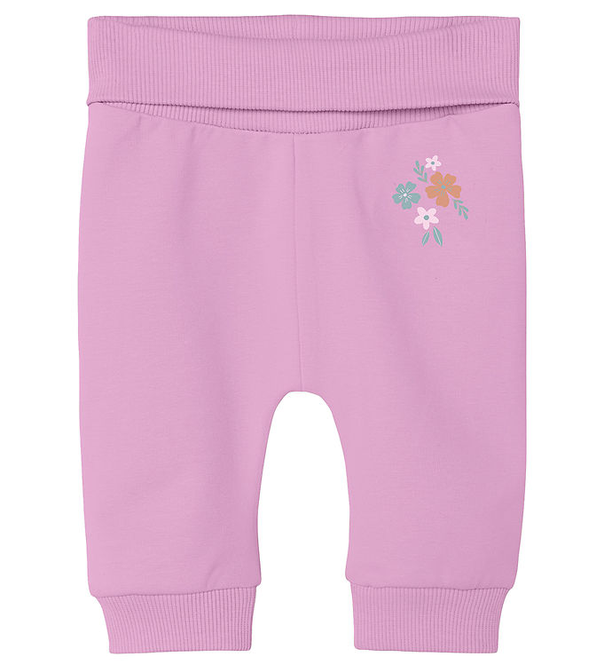 Name It Sweatpants - NbfVrillie - Pastel Lavender/Flowers