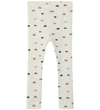 Name It Leggings - Rib - NmmDabu - Peyote Melange m. Køretøjer Name It Leggings - Rib - NmmDabu - Peyote Melange m. Køretøjer