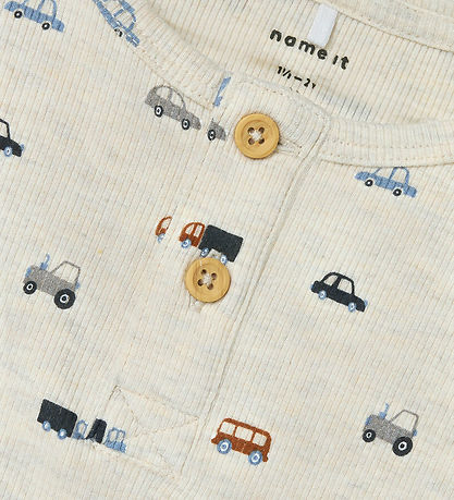 Name It Bluse - Rib - NmmDabu - Peyote Melange m. Køretøjer Name It Bluse - Rib - NmmDabu - Peyote Melange m. Køretøjer