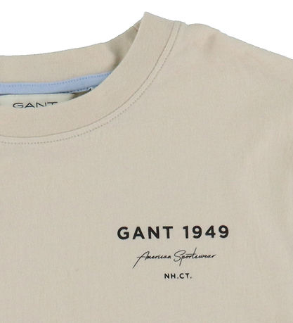 GANT T-shirt - Graphic Script - Soft Oat