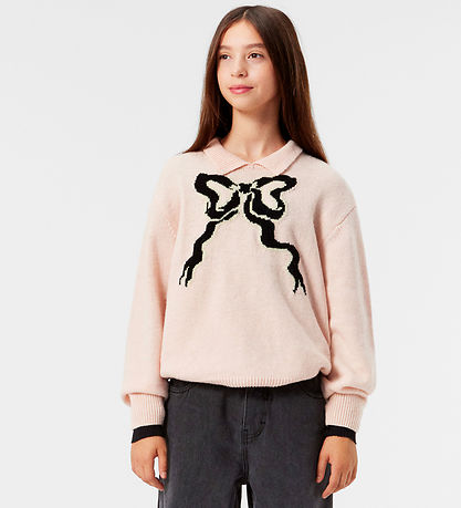 Molo Bluse - Strik - Uld/Akryl - Gerd - Petal Blush m. Sløjfe Molo Bluse - Strik - Uld/Akryl - Gerd - Petal Blush m. Sløjfe