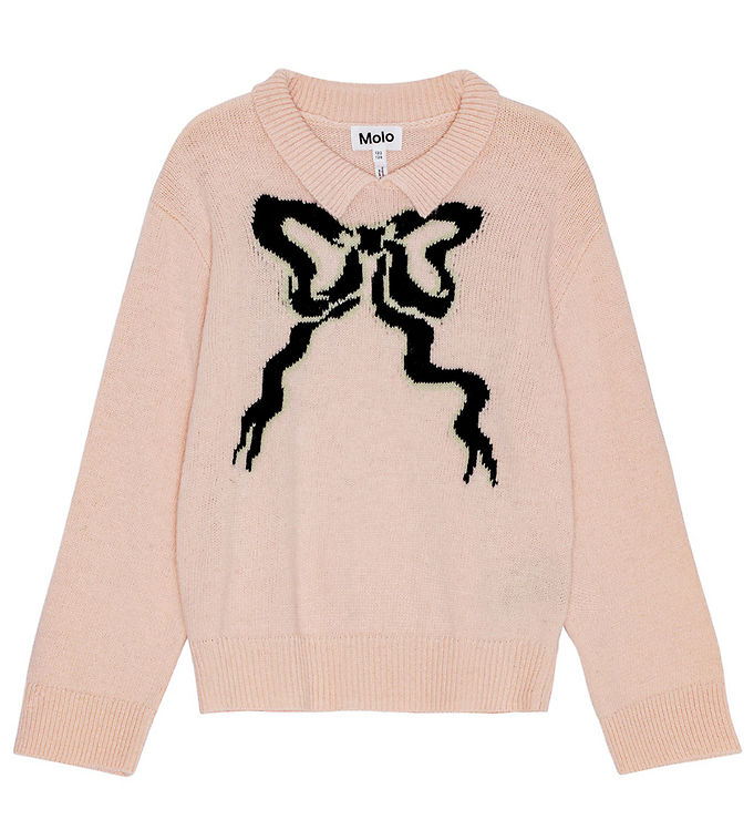 Molo Bluse - Strik - Uld/Akryl - Gerd - Petal Blush m. Sløjfe