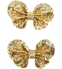 Sofie Schnoor Hårsløjfer - 2-pak - 7x4,5 cm - Gold Glitter Sofie Schnoor Hårsløjfer - 2-pak - 7x4,5 cm - Gold Glitter