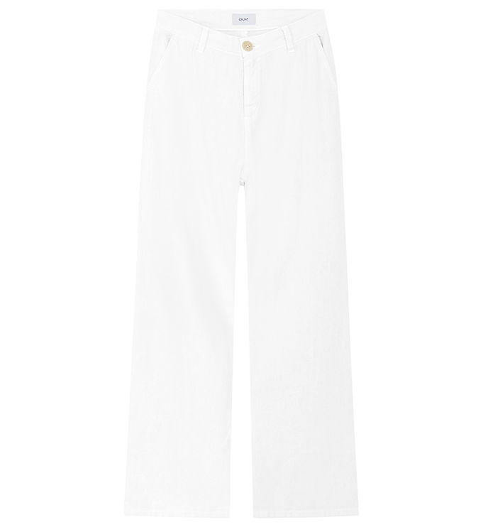 Grunt Bukser - Hudai - Hør/Viskose - Hvid