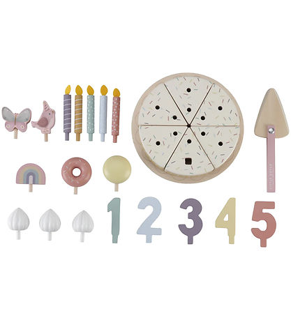 Little Dutch Fødselsdagskage - 26 Dele - Træ - Rosa