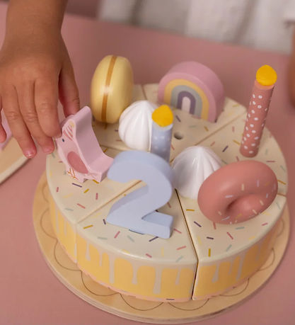 Little Dutch Fødselsdagskage - 26 Dele - Træ - Rosa