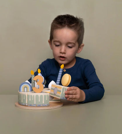 Little Dutch Fødselsdagskage - 26 Dele - Træ - Blå