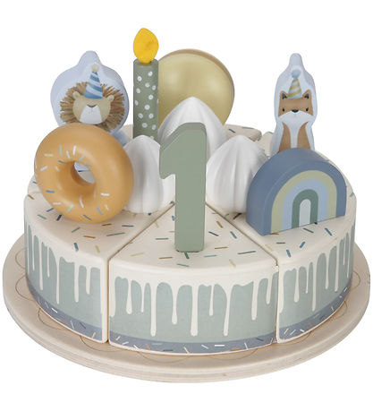 Little Dutch Fødselsdagskage - 26 Dele - Træ - Blå Little Dutch Fødselsdagskage - 26 Dele - Træ - Blå