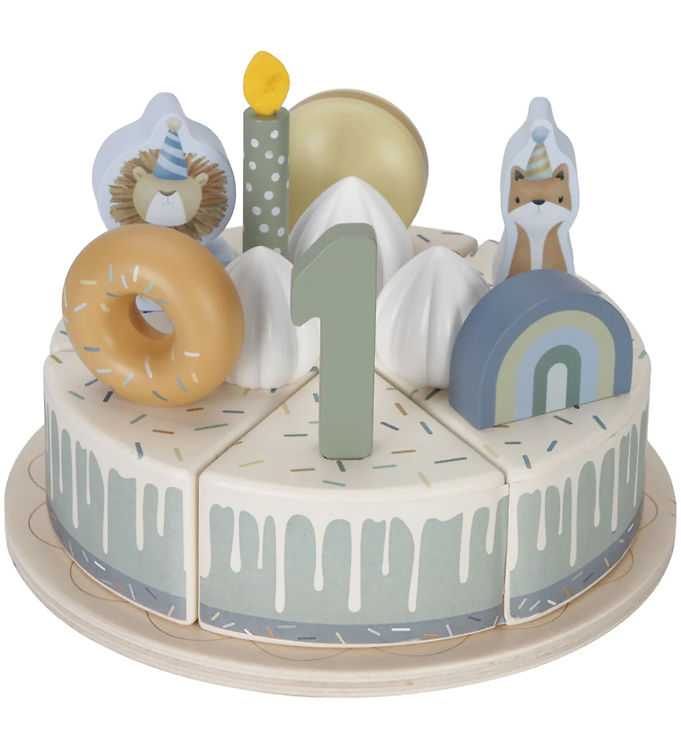 Little Dutch Fødselsdagskage - 26 Dele - Træ - Blå