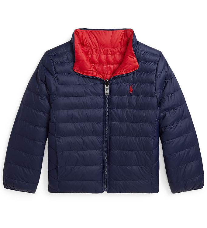 Polo Ralph Lauren Dynejakke - Vendbar - Navy/Rød