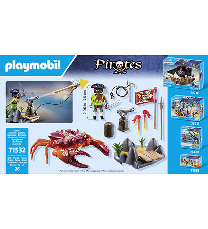 Playmobil Pirates - Kampen mod Kæmpekrabben - 71532 - 26 Dele