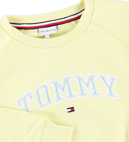 Tommy Hilfiger Sweatshirt - Lemon Zest m. Lyseblå