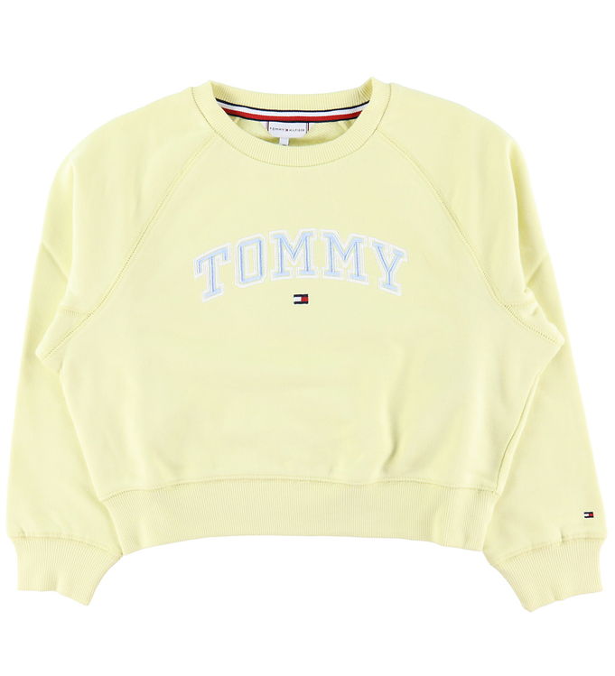 Tommy Hilfiger Sweatshirt - Lemon Zest m. Lyseblå