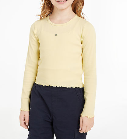Tommy Hilfiger Bluse - Rib - Lemon Zest Tommy Hilfiger Bluse - Rib - Lemon Zest