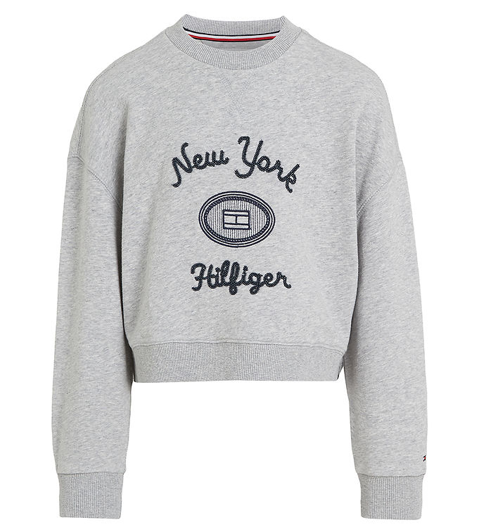 Tommy Hilfiger Bluse - NY Embroidered - Light Grey Heather