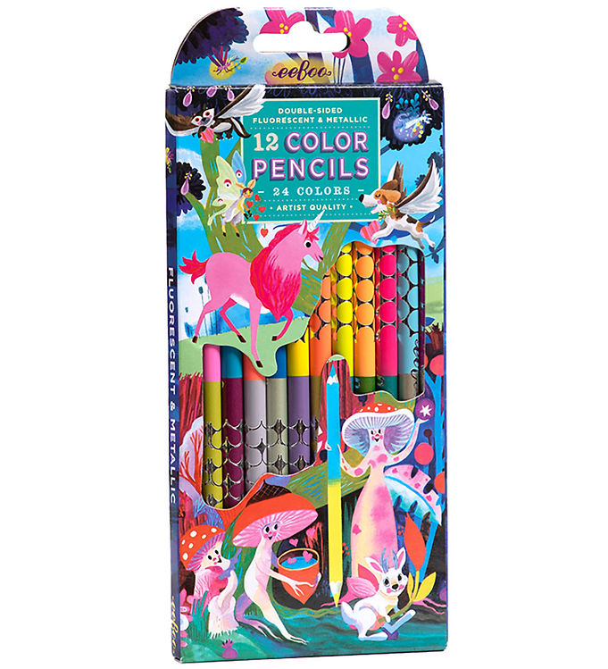 Eeboo Farveblyanter - 12 stk. - Neon/Metallic - Magiske Skabning