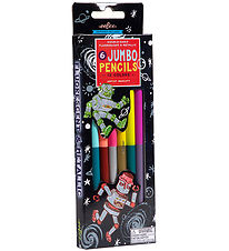 Eeboo Farveblyanter m. Blyantspidser - Jumbo - 6 Stk. - Robot Eeboo Farveblyanter m. Blyantspidser - Jumbo - 6 Stk. - Robot