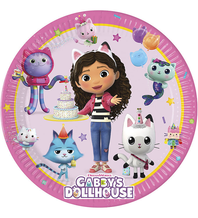 Decorata Party Paptallerkner - 8-pak - 19,5 cm - Gabby's Dollhou