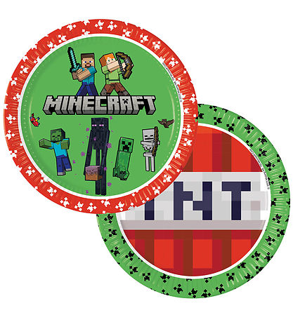 Decorata Party Paptallerkner - 8-pak - 23 cm - Minecraft
