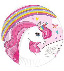 Decorata Party Paptallerkner - 8-pak - 23 cm - Unicorn Rainbow C Decorata Party Paptallerkner - 8-pak - 23 cm - Unicorn Rainbow C