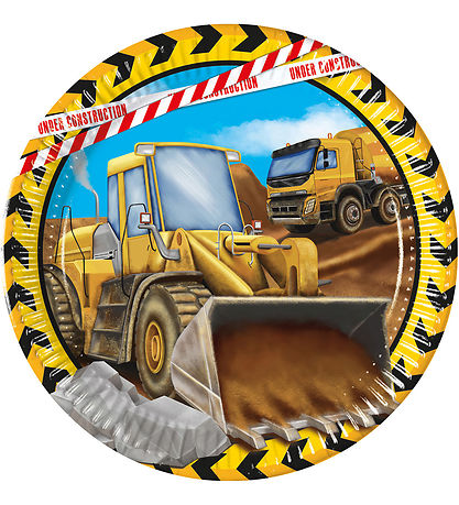 Decorata Party Paptallerkner - 8-pak - 23 cm - Construction Decorata Party Paptallerkner - 8-pak - 23 cm - Construction