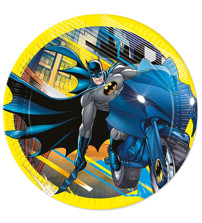 Batman paptallerkner 8 stk. - 23 cm.