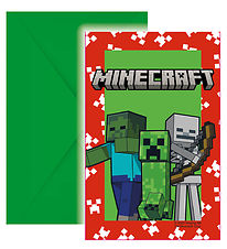 Decorata Party Invitationer - 6-pak - Minecraft Decorata Party Invitationer - 6-pak - Minecraft