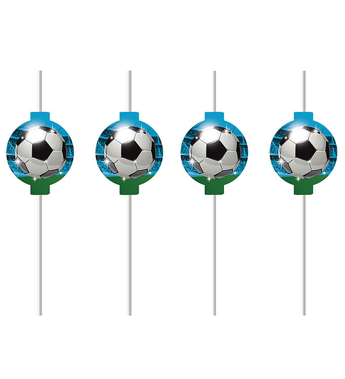 Decorata Party Sugerør - 4-pak - Soccer Fans