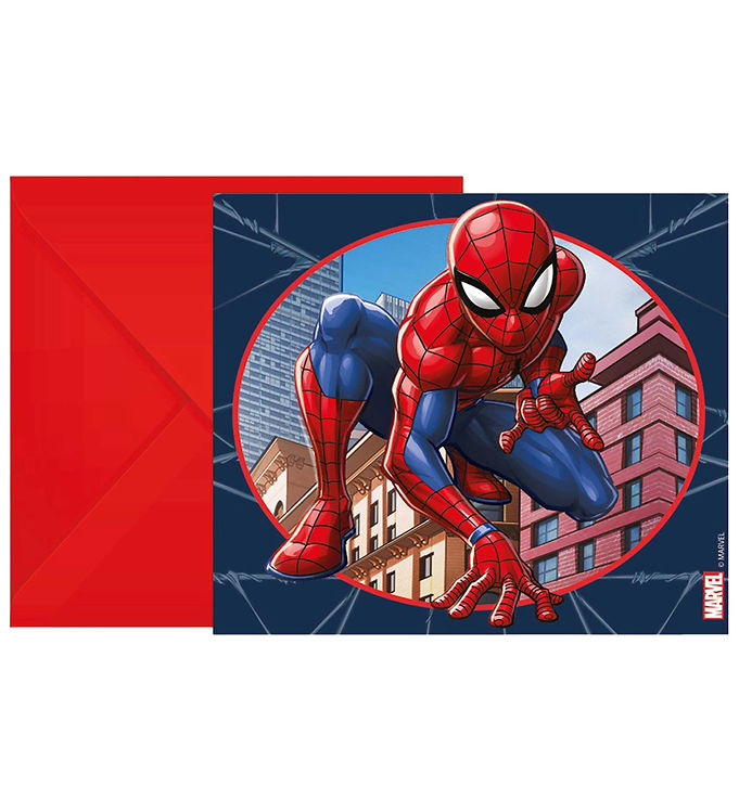 Decorata Party Invitationer - 6-pak - Spider-Man Crime Fighter