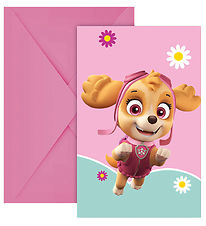 Decorata Party Invitationer - 6-pak - Paw Patrol Skye And Everes Decorata Party Invitationer - 6-pak - Paw Patrol Skye And Everes