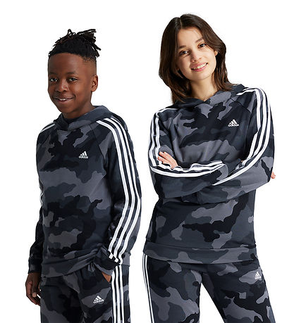 adidas Performance Hættetrøje - J BL CAMO FT HD - Grå/Sort adidas Performance Hættetrøje - J BL CAMO FT HD - Grå/Sort