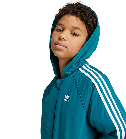 adidas Originals Dynejakke - Petroleum m. Hvid adidas Originals Dynejakke - Petroleum m. Hvid