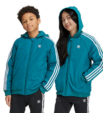 adidas Originals Dynejakke - Petroleum m. Hvid adidas Originals Dynejakke - Petroleum m. Hvid